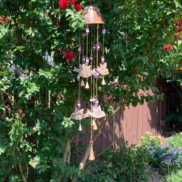 Wooden Sparrow Birds & Glass Beads Wind Chime - Picture 6 of 14